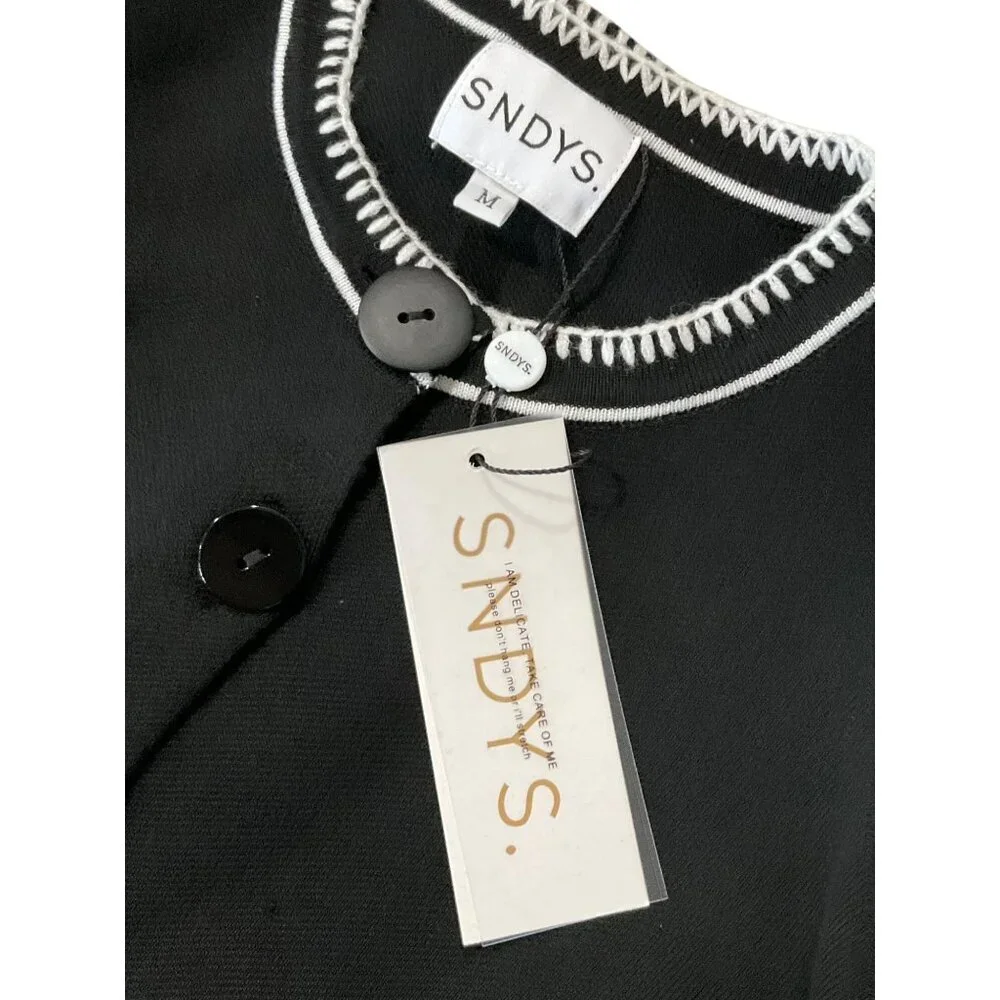 SNDYS Daphne Cardigan in Black Medium New Womens Knit Sweater Jacket